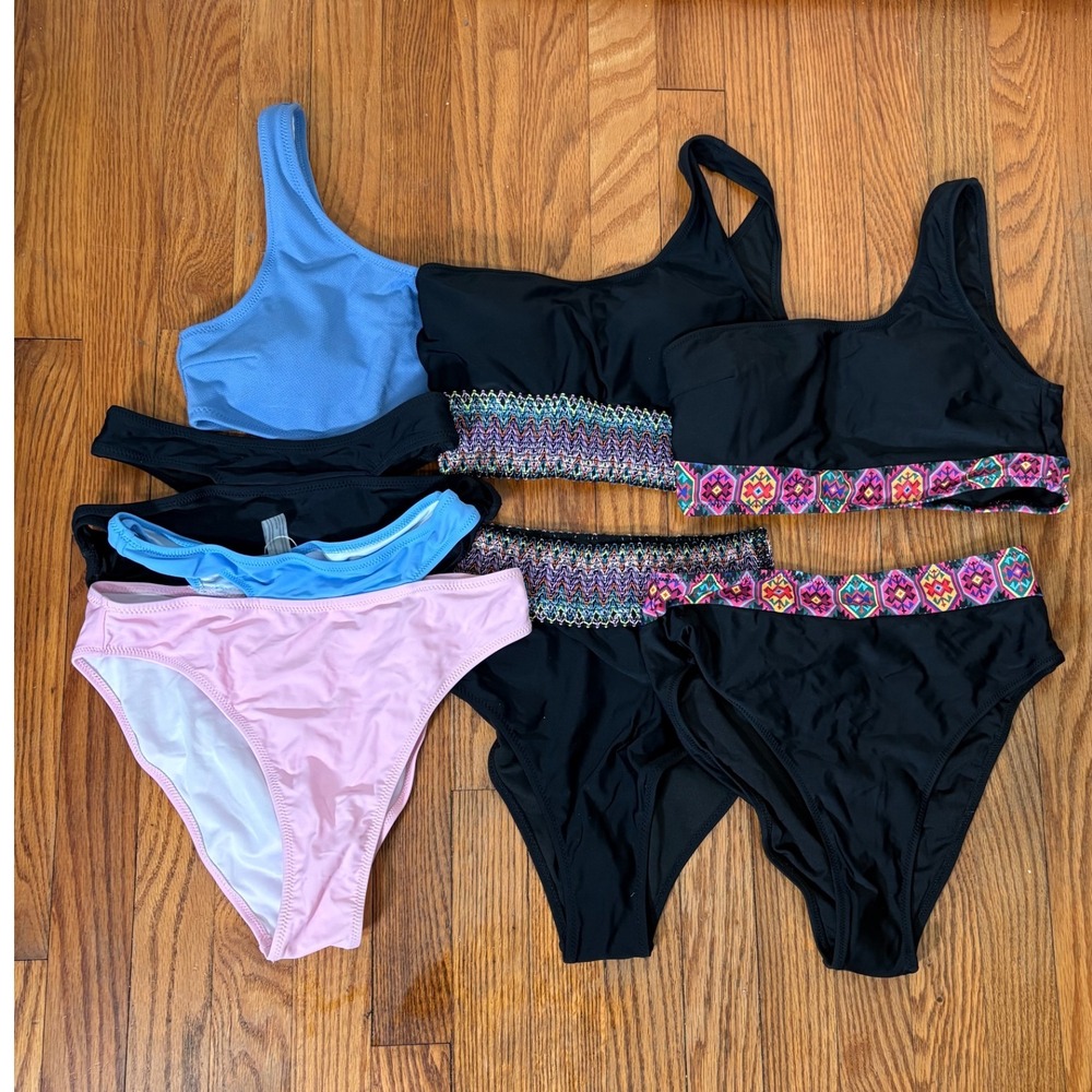 Show Your Beauty Bikini Set One Shoulder Top High Waisted Bottoms size Small NWT
